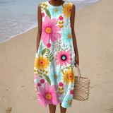 Daria - Wygodna Letnia Sukienka bez Rękawów