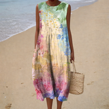 Daria - Wygodna Letnia Sukienka bez Rękawów