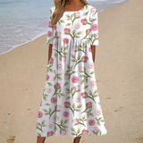 Grażyna - Długa zwiewna sukienka elegancka i wygodna