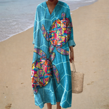 Lidia - Sukienka Letnia z Wzorem podkreślająca sylwetkę