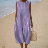 Daria - Wygodna Letnia Sukienka bez Rękawów