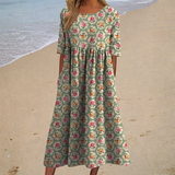 Grażyna - Długa zwiewna sukienka elegancka i wygodna