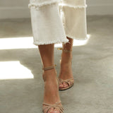 Kamila - Sandały na obcasie z plecionym paskiem