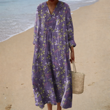 Lidia - Sukienka Letnia z Wzorem podkreślająca sylwetkę