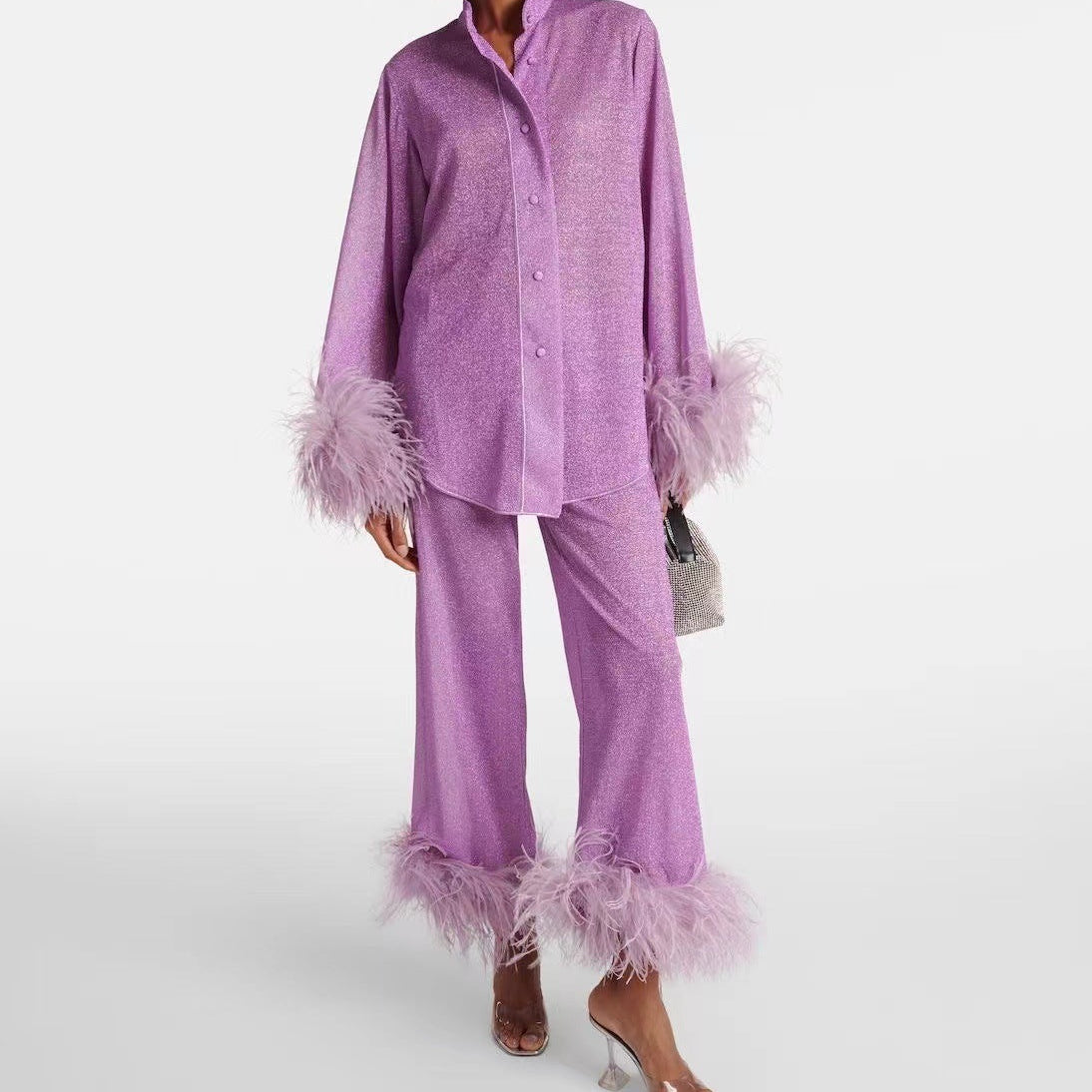 Lya - Zestaw Dwu Częściowy z Kołnierzem Puchowym