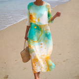 Grażyna - Długa zwiewna sukienka elegancka i wygodna