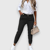 Lina - Spodnie jogger slim fit em stylu biznes