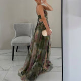 Małgorzata - Sukienka Maxi z Kwiatowym Wzorem