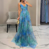 Małgorzata - Sukienka Maxi z Kwiatowym Wzorem